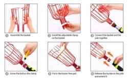 Фруктосборник на выдвижной штанге для яблок, апельсинов, груш и манго с корзиной (арт. 25-1408538)