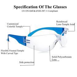 Очки защитные многоцветные противоударные антицарапные (арт. 25-5080308)
