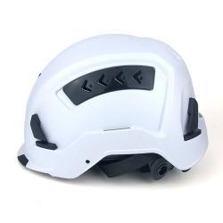 Каска строительная регулируемая бело-красная с вентиляцией (арт. 25-5080323)