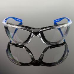 Очки защитные антицарапные синие с пенным вкладышем EN166 (арт. 25-5080341)