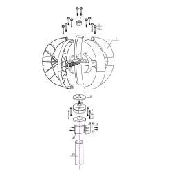 Ветрогенератор вертикальный 1кВт 12/24В 1000Вт (арт. 25-5081260)