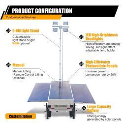 Мобильная солнечная световая башня с гидравлической мачтой 9 м (арт. 25-5082980)