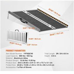 Рампа складная алюминиевая противоскользящая портативная (арт. 25-5083374)
