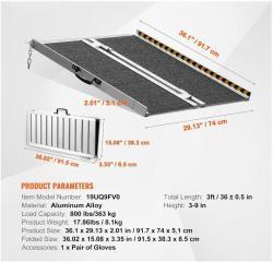 Рампа складная алюминиевая противоскользящая портативная (арт. 25-5083374)