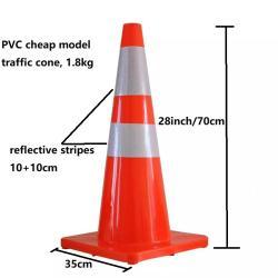 Конус дорожный ПВХ с отражающей лентой для безопасности (арт. 25-5083500)