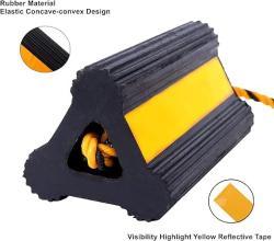 Упор резиновый для колеса желто-черный с ручкой (арт. 25-5083519)