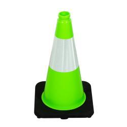 Конус дорожный ПВХ зелёный с чёрным основанием 45 см (арт. 25-5083588)