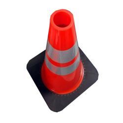 Конус дорожный ПВХ с резиновой основой и светоотражающей лентой (арт. 25-5083701)