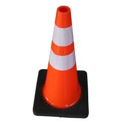 Конус дорожный ПВХ с черным основанием и светоотражателем 28" (арт. 25-5083729)