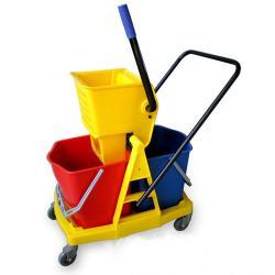 Ведро для уборки с отжимом и тележкой 25 л двойное (арт. 25-5085774)
