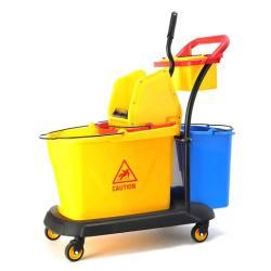 Ведро для отжима с мини-шваброй и тележкой двойное (арт. 25-5085810)