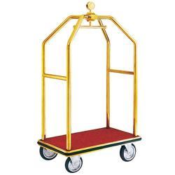 Тележка багажная гостиничная из нержавеющей стали золотая (арт. 25-5085813)