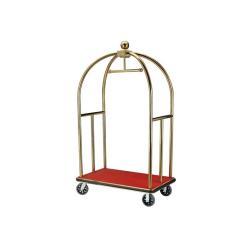 Тележка багажная гостиничная из нержавеющей стали золотая (арт. 25-5085813)