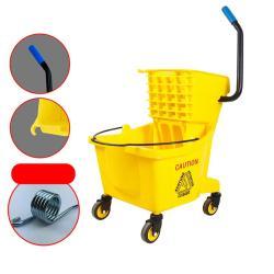 Ведро отжимное с тележкой и двойным отсеком для швабры (арт. 25-5085852)