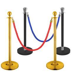 Стойка ограждения с круглым основанием и красным бархатом (арт. 25-5085857)