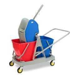 Тележка уборочная с двойным пластиковым ведром и отжимом (арт. 25-5085936)