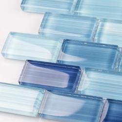 Плитка мозаичная для бассейна стеклянная аква зелено-бело-синяя (арт. 25-5085942)