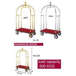 Тележка багажная отельная из нержавеющей стали с черным ковром (арт. 25-5085968)