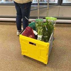 Корзина складная пластиковая экологичная 2-в-1 для покупок (арт. 25-5086003)