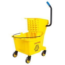 Тележка уборочная пластиковая разноцветная с отжимом (арт. 25-5086025)