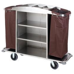 Тележка для уборки круглая золотая металлическая роскошная (арт. 25-5086107)