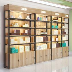 Стеллаж для косметики 4 уровня сталь дерево многофункциональный (арт. 25-19080000)