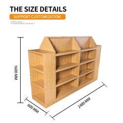 Полка для канцелярии деревянная двойная с дисплеем (арт. 25-19080020)