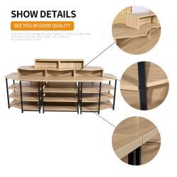 Деревянные стеллажи для супермаркета, стойка для товаров (арт. 25-19080021)