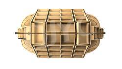 Стеллаж островной деревянный с рекламным щитом для фруктов и овощей (арт. 25-19080043)