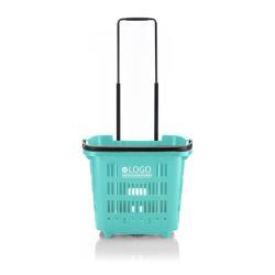 Тележка для покупок пластиковая с колесами и ручкой (арт. 25-19080096)