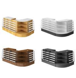 Кассовый стол из стали и дерева для супермаркета (арт. 25-19080136)