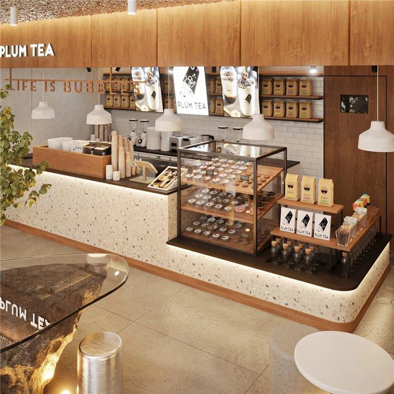 Киоск для чая с деревянным декором и барной стойкой (арт. 25-19080195)