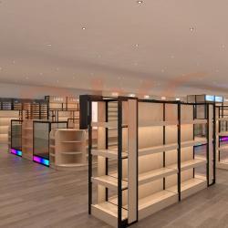 Стеллаж для магазина деревянно-металлический дизайн (арт. 25-19080203)