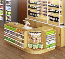 Стойка кассира современная деревянная угловая арка (арт. 25-19080207)