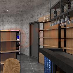 Стеллаж для магазина деревянно-металлический прочный (арт. 25-19080209)