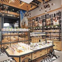 Витрина для выпечки с тележкой и стойкой для тортов (арт. 25-19080211)