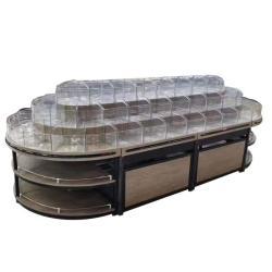 Стеллаж деревянный для супермаркета с полками для сухофруктов (арт. 25-19080255)