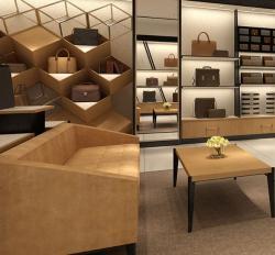 Стеллаж для сумок и обуви из дерева и кожи (арт. 25-19080319)