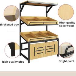 Стеллаж для овощей и фруктов деревянный 3-х уровневый двусторонний (арт. 25-19080326)