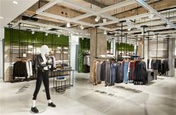 Стойка для одежды металлическая золотая для магазина (арт. 25-19080348)