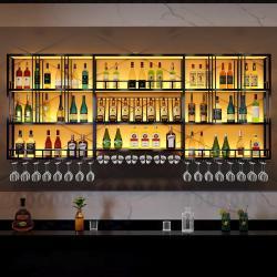 Стеллаж настенный металлический для вина с LED подсветкой (арт. 25-19080371)