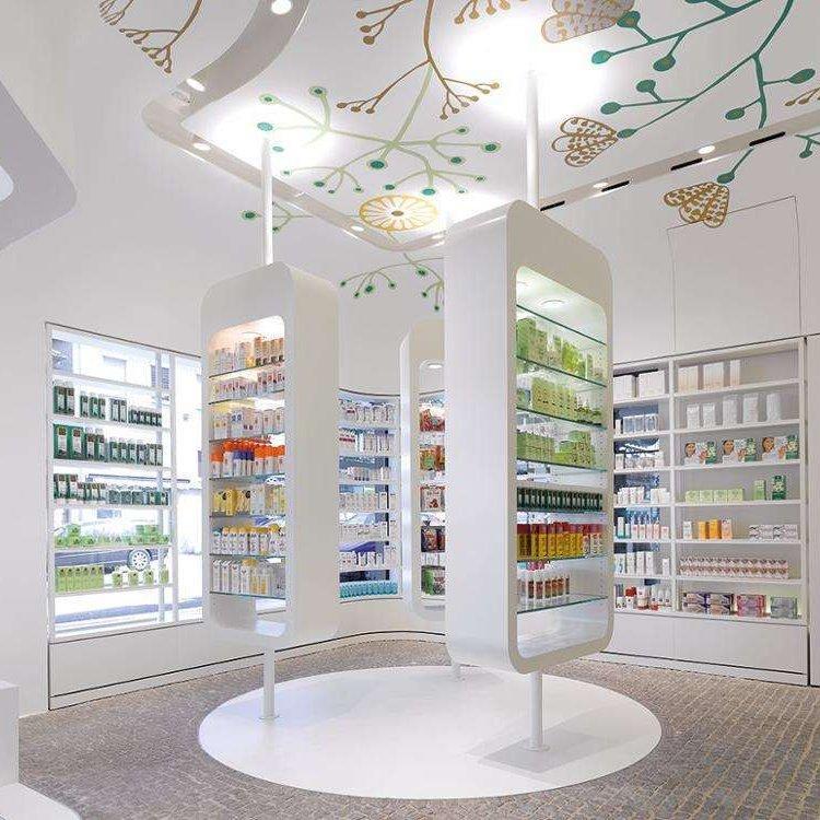 Шкаф витрина для аптеки с полками и дисплеем (арт. 25-19080373)