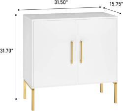 Шкаф для хранения с двойными дверцами, белый, с полками (арт. 25-19080386)