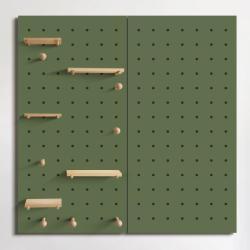 Модульная деревянная панель с крючками и полкой для хранения (арт. 25-19080389)