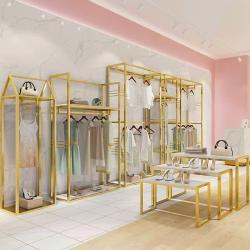 Стойка для одежды металлическая с полками и столом (арт. 25-19080393)