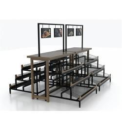 Стеллаж деревянный для выпечки с витриной для магазина (арт. 25-19080464)