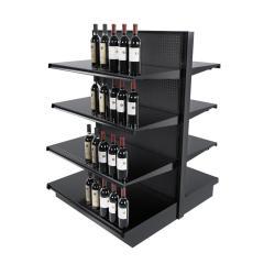 Стеллаж для супермаркета двухсторонний черный стальной с 8 полками (арт. 25-19080474)