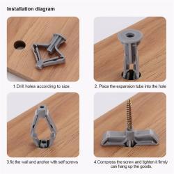 Анкер-бабочка для полых стен, пластиковый, прочный (арт. 25-19084401)