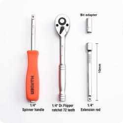 Набор инструментов 37 предметов с трещоткой и битами (арт. 25-19084483)