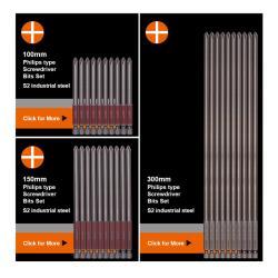 Набор битов PH2 S2 10 шт 100/150/300 мм (арт. 25-19084639)